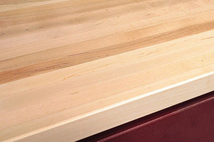 Maple butcher block garage countertop